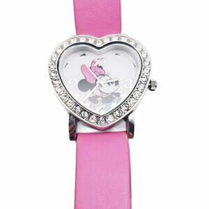 Disney Minnie Mouse Pink Heart Rhinestone Watch
